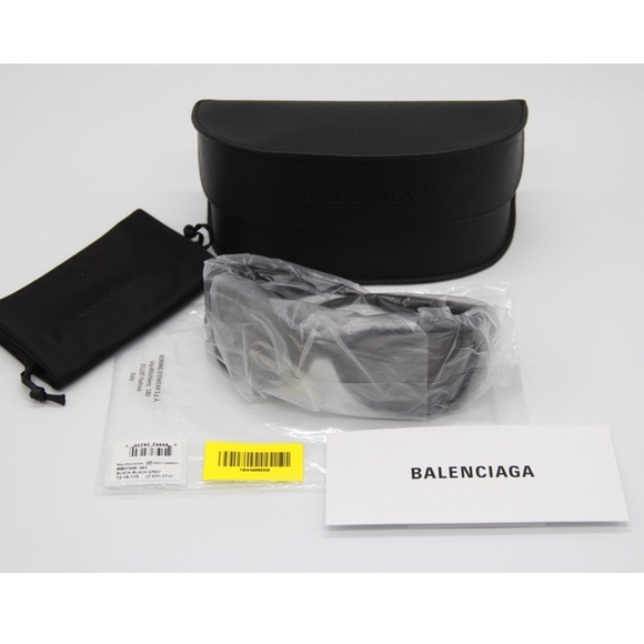 NEW BB0154S 001 BALENCIAGA OVERSIZED UNISEX SUNGLASSES  BB 0154S BLACK - Picture 13 of 13